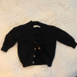 Carbon Soldier Black Cardigan Size 12-24 Months